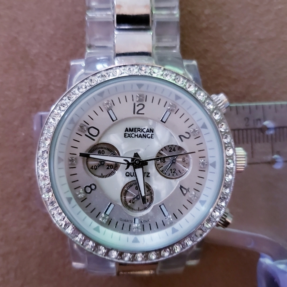 AMERICAN Exchange  Mother of Pearl & Crystal Watch